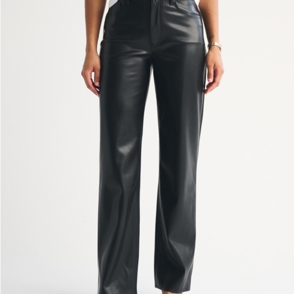 Abercrombie Black Faux Leather Pants